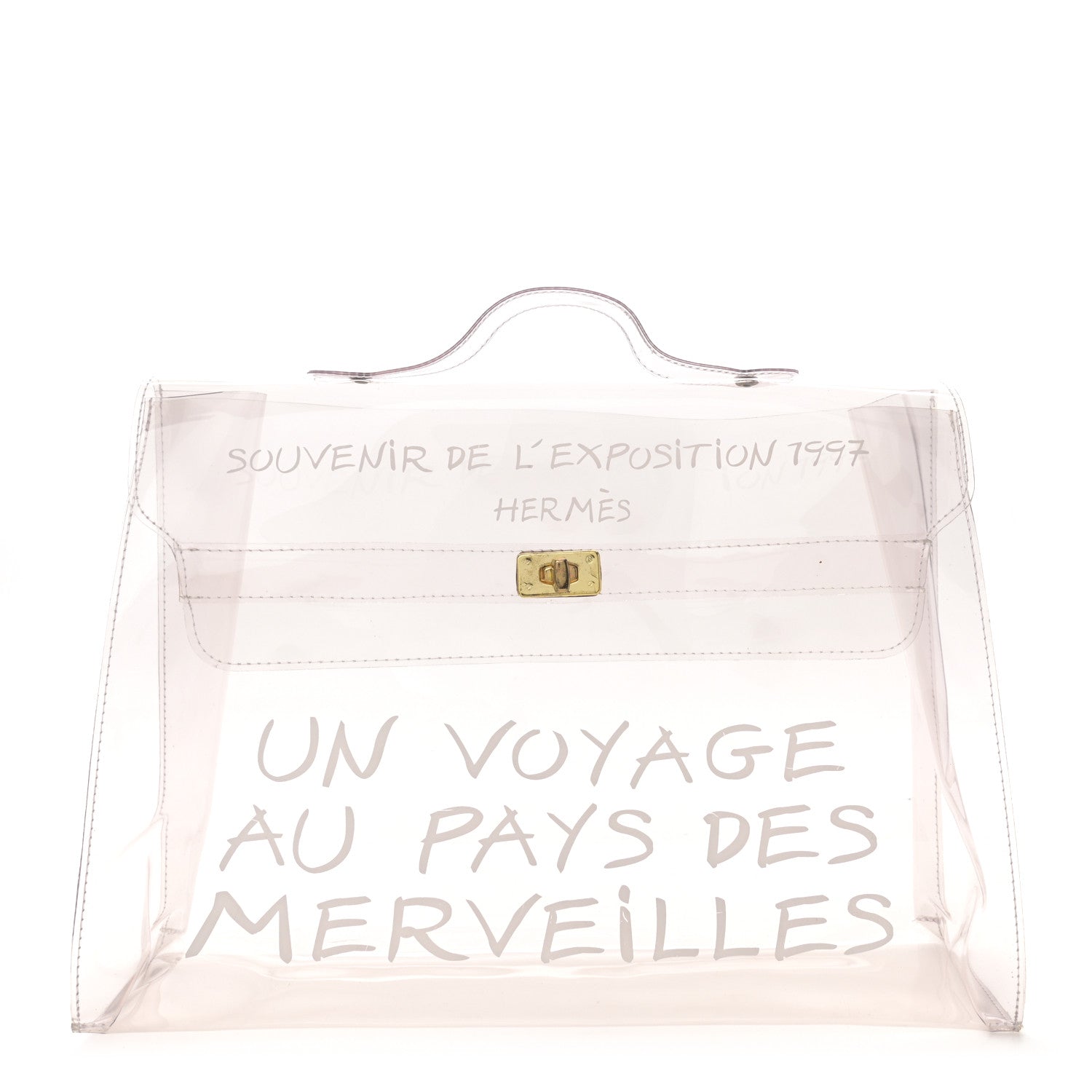 Hermes Vinyl Souvenir De L'Exposition Kelly Transparent 1 of 11