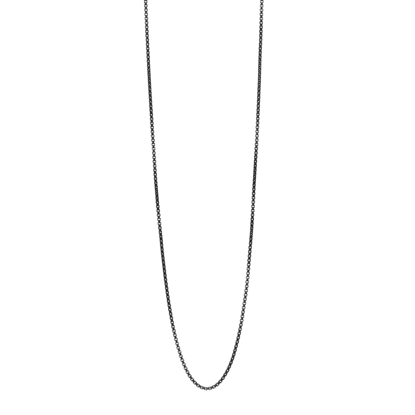 Darkened Sterling Silver 2.7mm Box Chain Necklace 36"