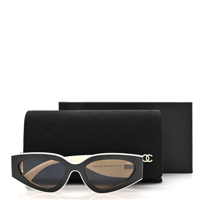 Chanel Acetate Cat Eye Sunglasses 6056 Black White 8 of 8