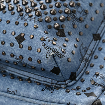 MCM Visetos Studded Medium Backpack Blue 15 of 15