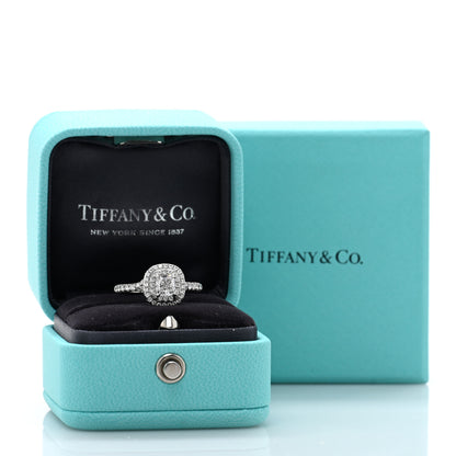 Tiffany Platinum Diamond .53ct Soleste Cushion Cut Double Halo Engagement Ring 51 5.75 6 of 6