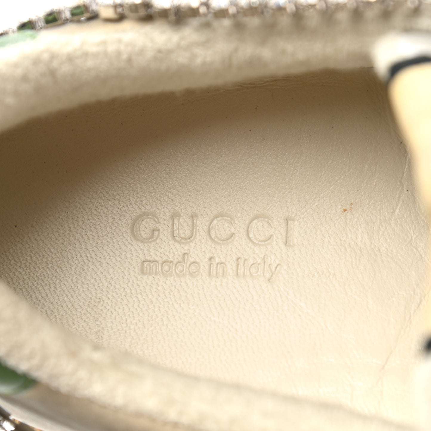 Nubuck Calfskin Web Removable Crystals Mens Screener Sneakers 39 Dusty Milk New Mystic White