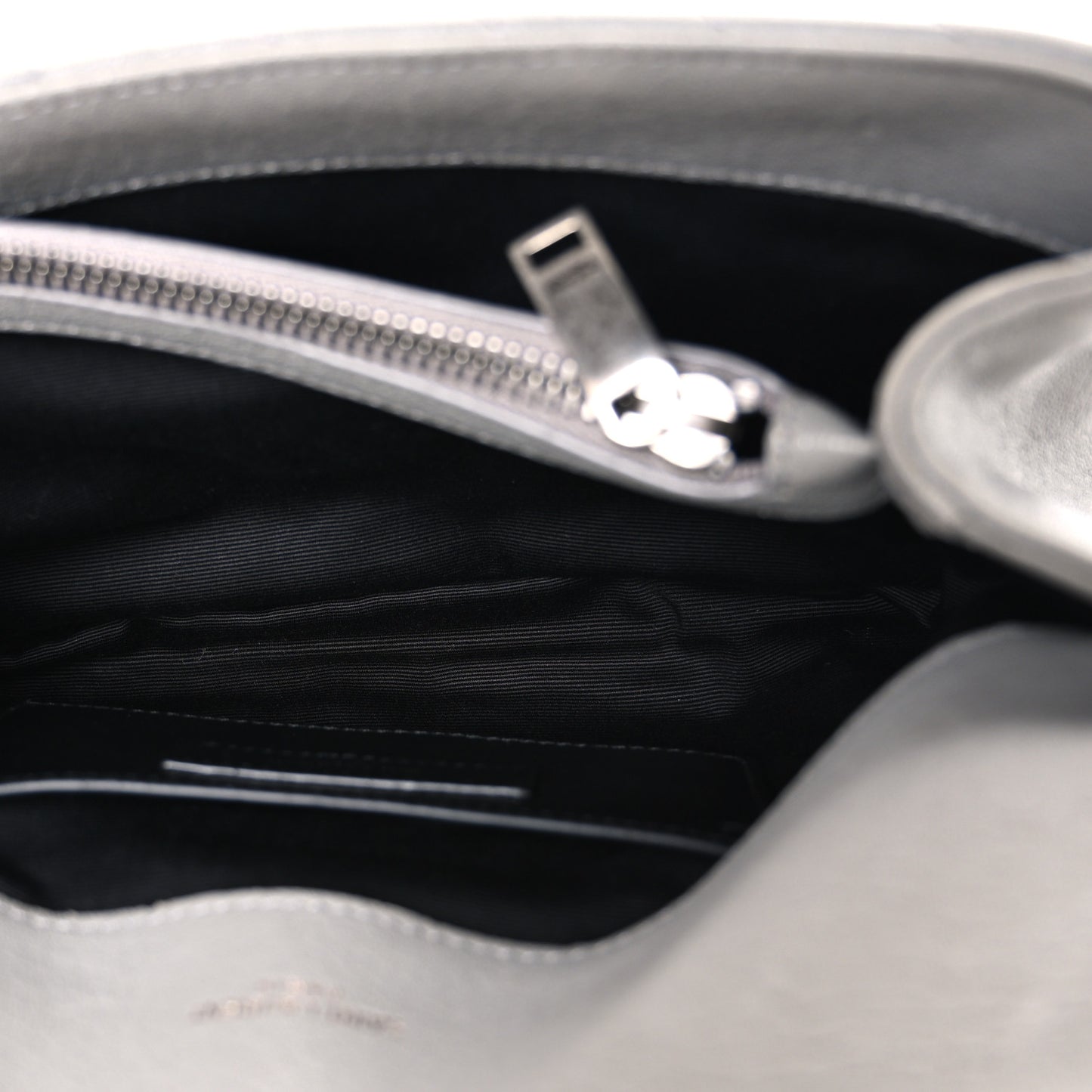 Sheepskin Matelasse Chevron Monogram Medium College Bag New Stone Grey