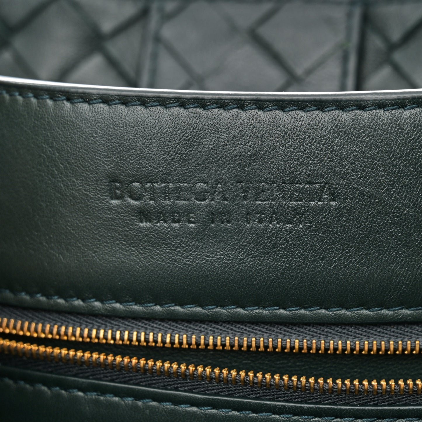 Nappa Intrecciato Large Andiamo Shoulder Bag Inkwell