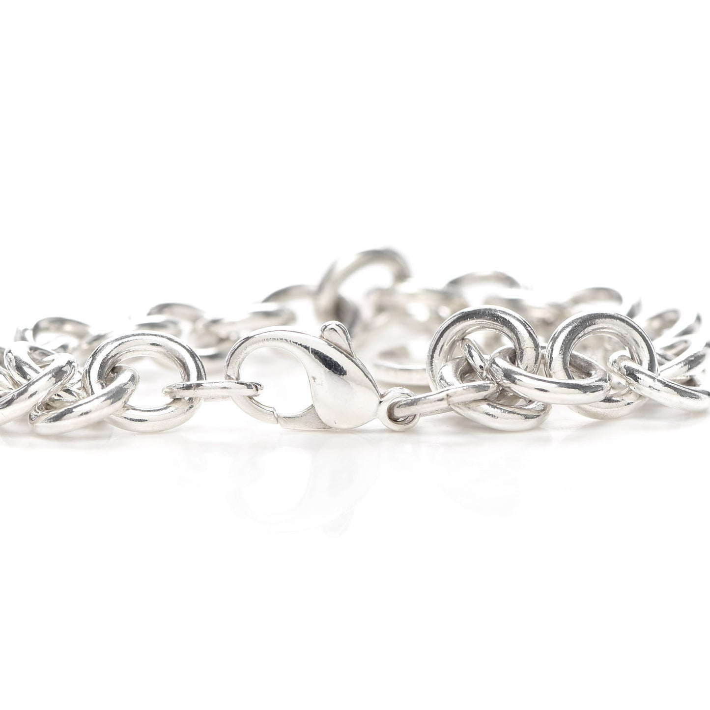 Sterling Silver Heart Tag Charm Bracelet