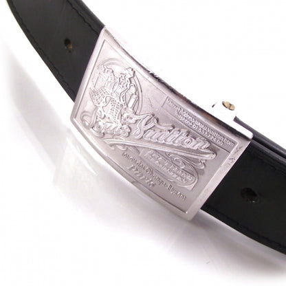 Louis Vuitton Leather Jeans Belt Black w Silver Buckle 4 of 8