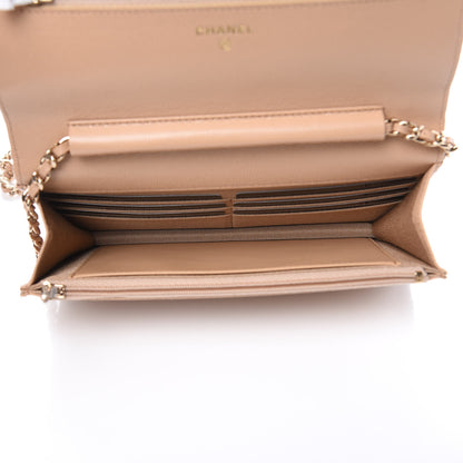 Chanel Caviar Quilted Wallet On Chain WOC Beige 5 of 9