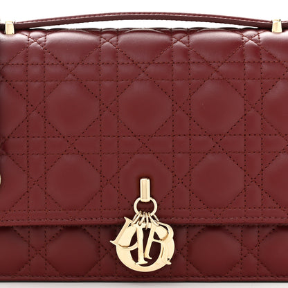 Christian Dior Lambskin Cannage My Dior Top Handle Bag Burgundy 7 of 10