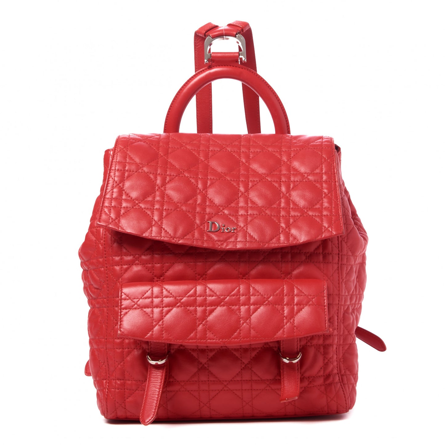 Lambskin Cannage Large Stardust Backpack Red