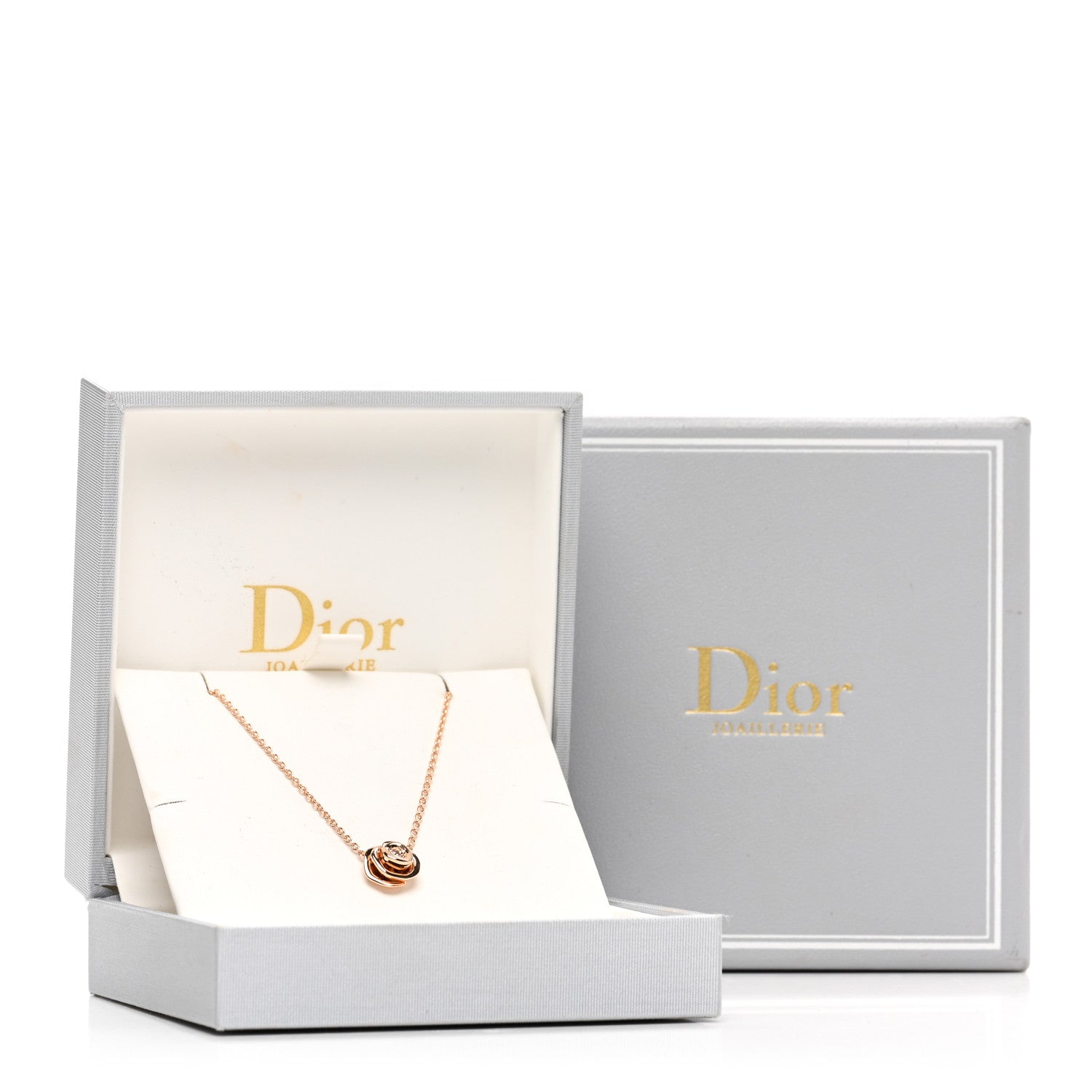 Christian Dior 18K Rose Gold Diamond Small Rose Couture Necklace 6 of 6