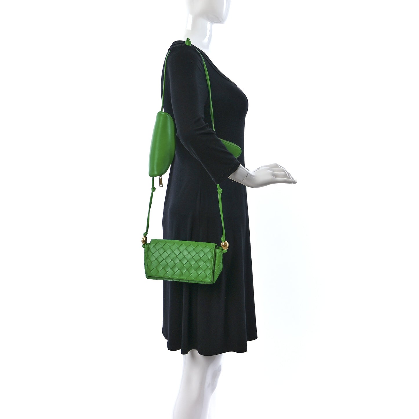 Nappa Intrecciato Pouch On Strap Parakeet