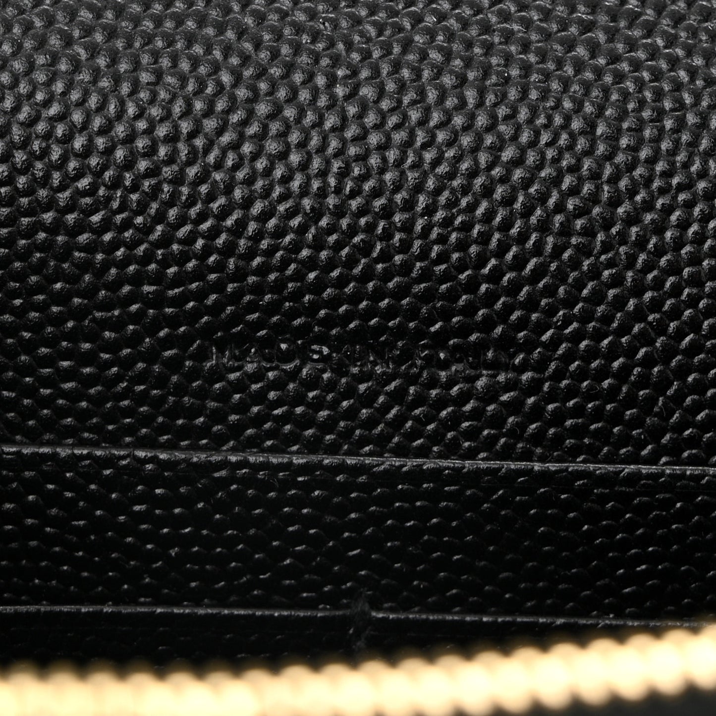Grain De Poudre Matelasse Chevron Monogram Envelope Chain Wallet Black