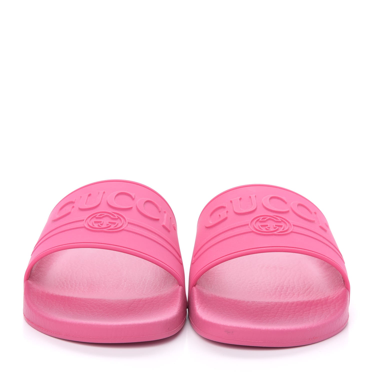 Gucci Rubber Logo Stamped Mens Slide Sandals 11 Fuchsia 2 of 8