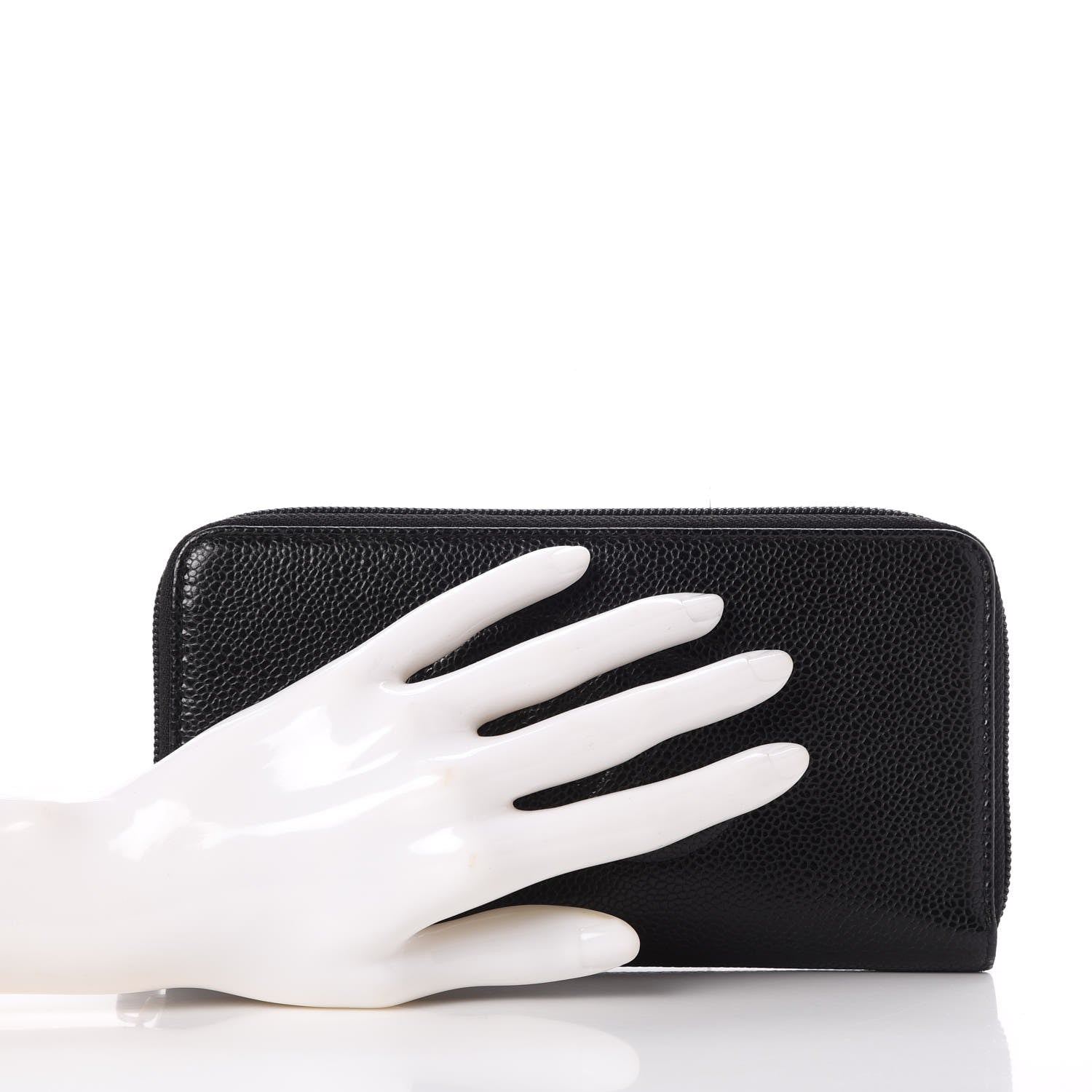 Chanel Caviar Large Timeless CC Zip Around Wallet Black 2 of 11