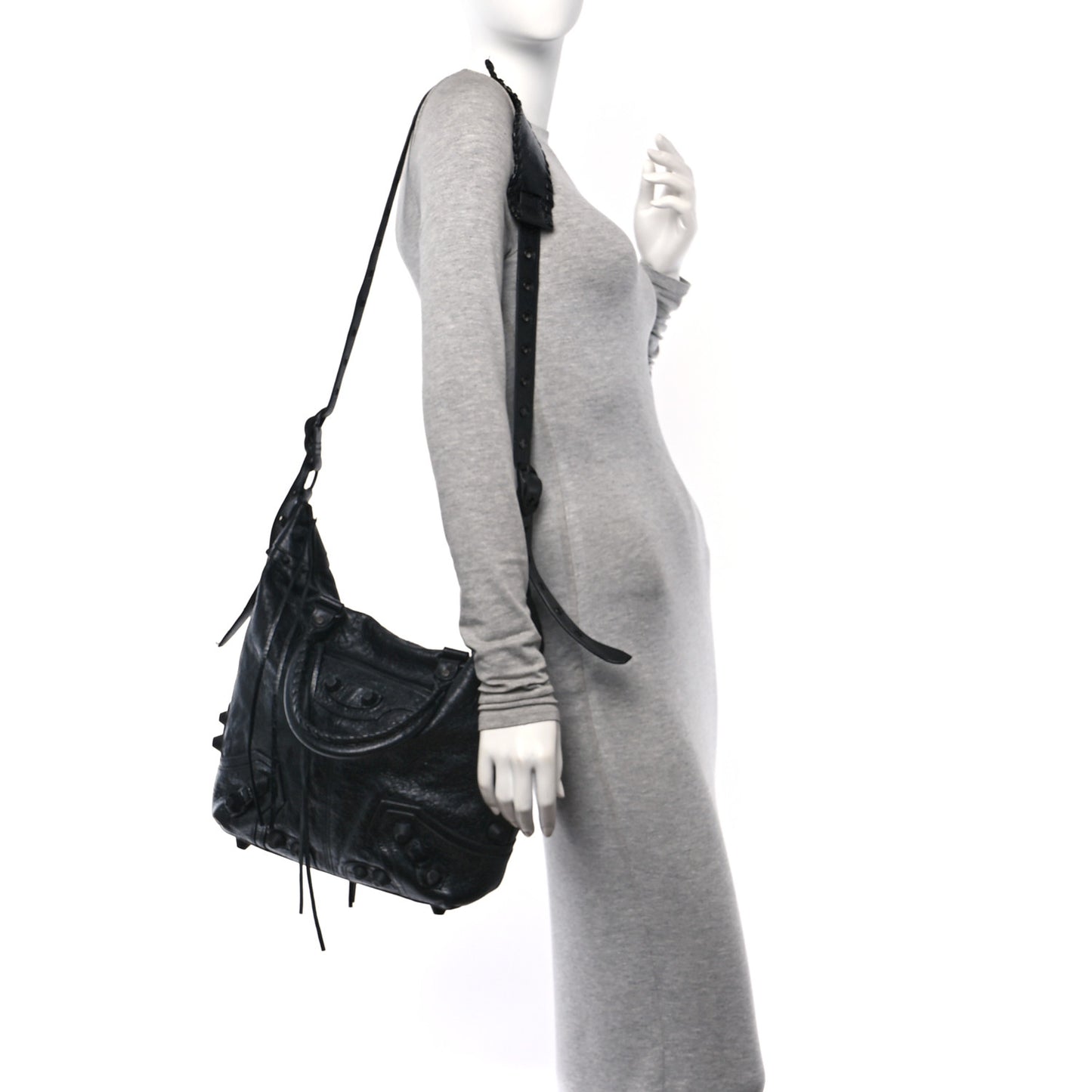Agneau Arena Medium Le Cagole Tote Bag Black