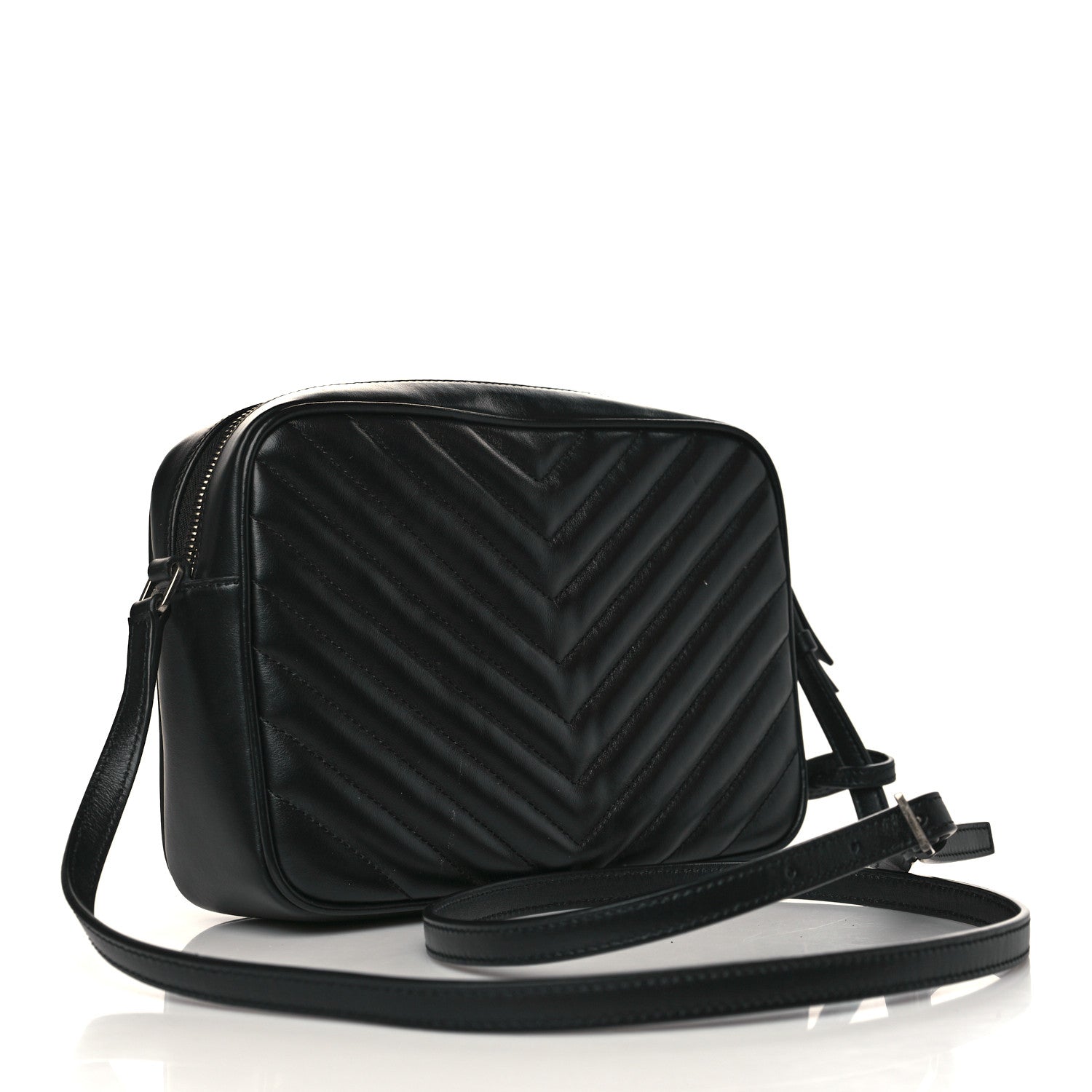Saint Laurent Calfskin Matelasse Monogram Lou Camera Bag Black 3 of 9