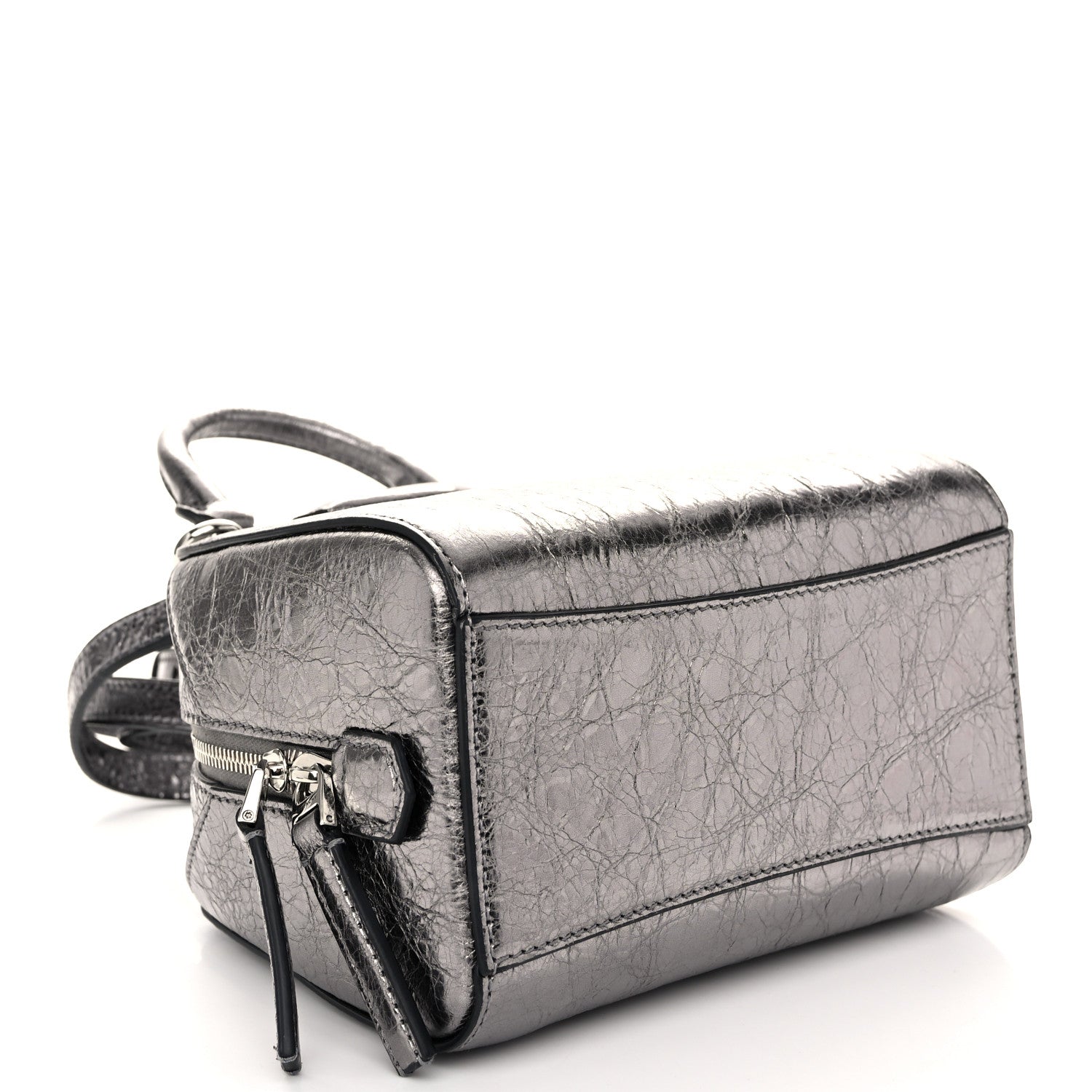Givenchy Laminated Lambskin Micro Antigona Cube Bag Silvery Grey 4 of 9
