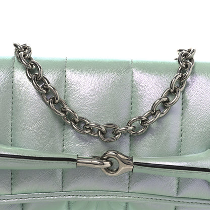 Gucci Iridescent Nappa Vertical Matelasse Medium Maxi Horsebit Chain Shoulder Bag Iridescent Salvy Green 8 of 10