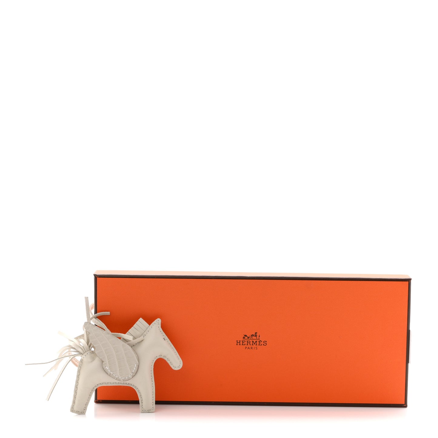 Milo Lambskin Matte Alligator Touch Grigri Rodeo Pegase Horse Bag Charm PM Craie Nata Beton