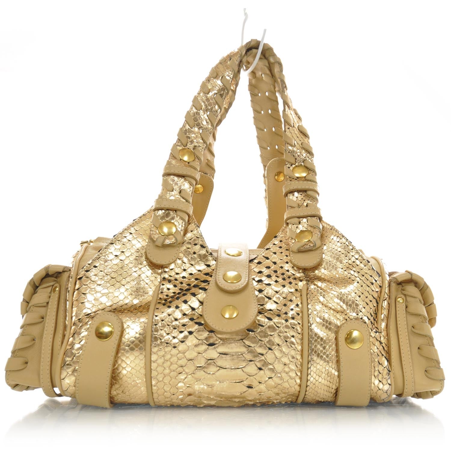 Chloe Metallic Python Silverado Shoulder Bag Gold 1 of 11