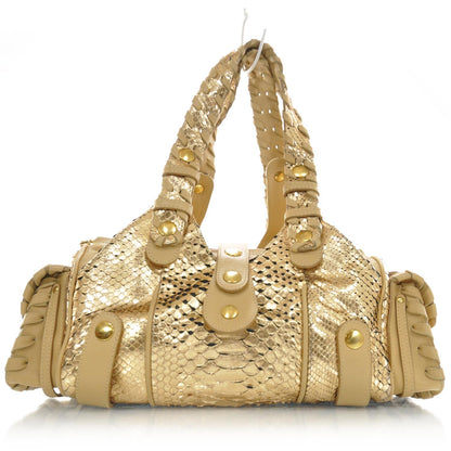 Chloe Metallic Python Silverado Shoulder Bag Gold 1 of 11