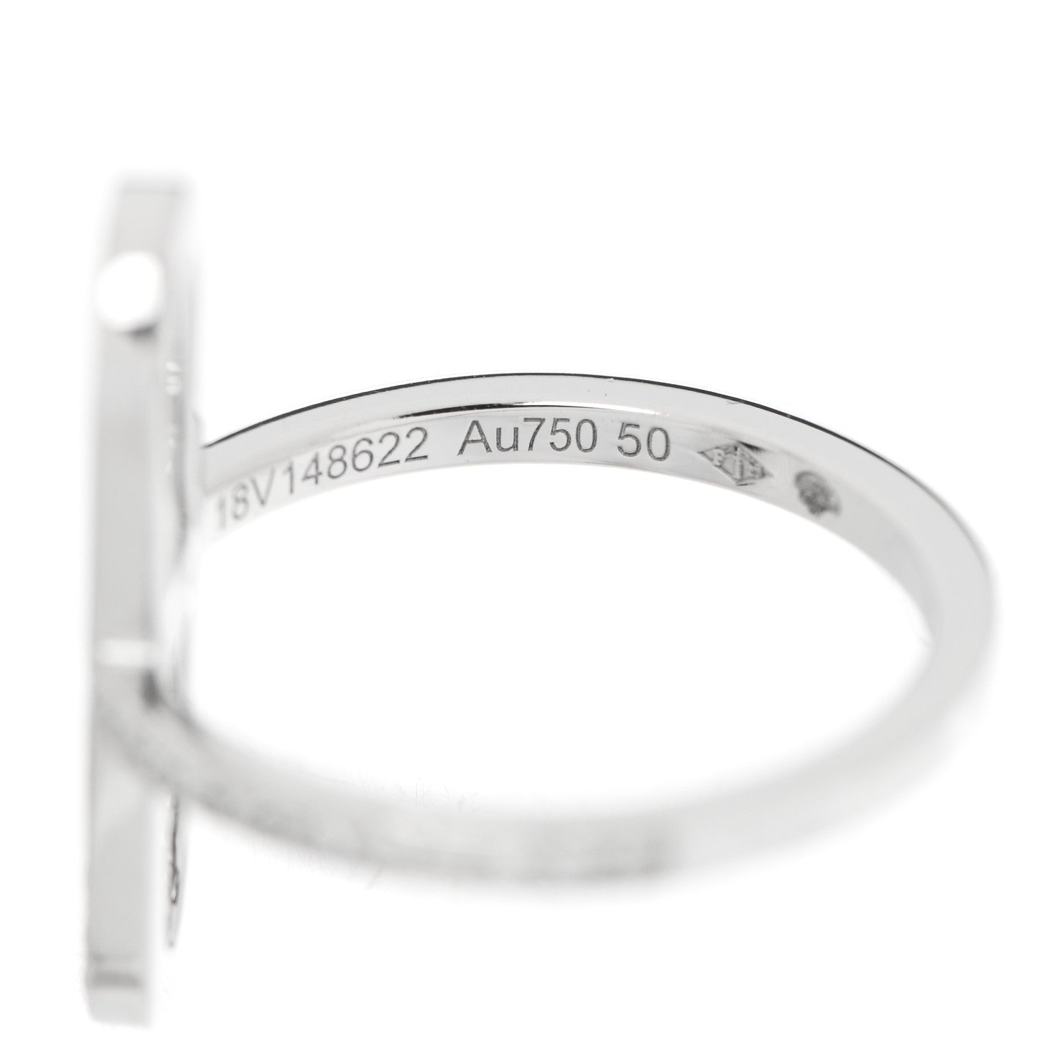 Hermes 18K White Gold Diamond Ever Chaine d'Ancre Ring 50 5.25 6 of 7