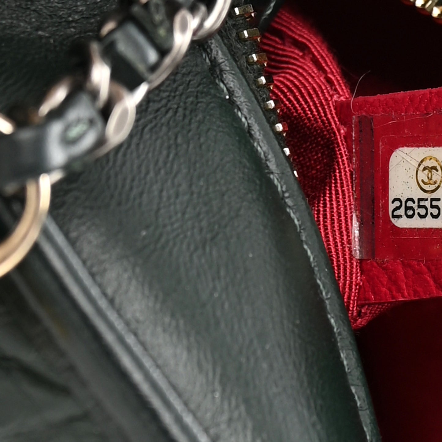 Aged Calfskin Quilted Small Gabrielle Hobo Dark Green