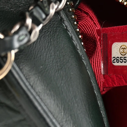 Chanel Aged Calfskin Quilted Small Gabrielle Hobo Dark Green 7 of 14