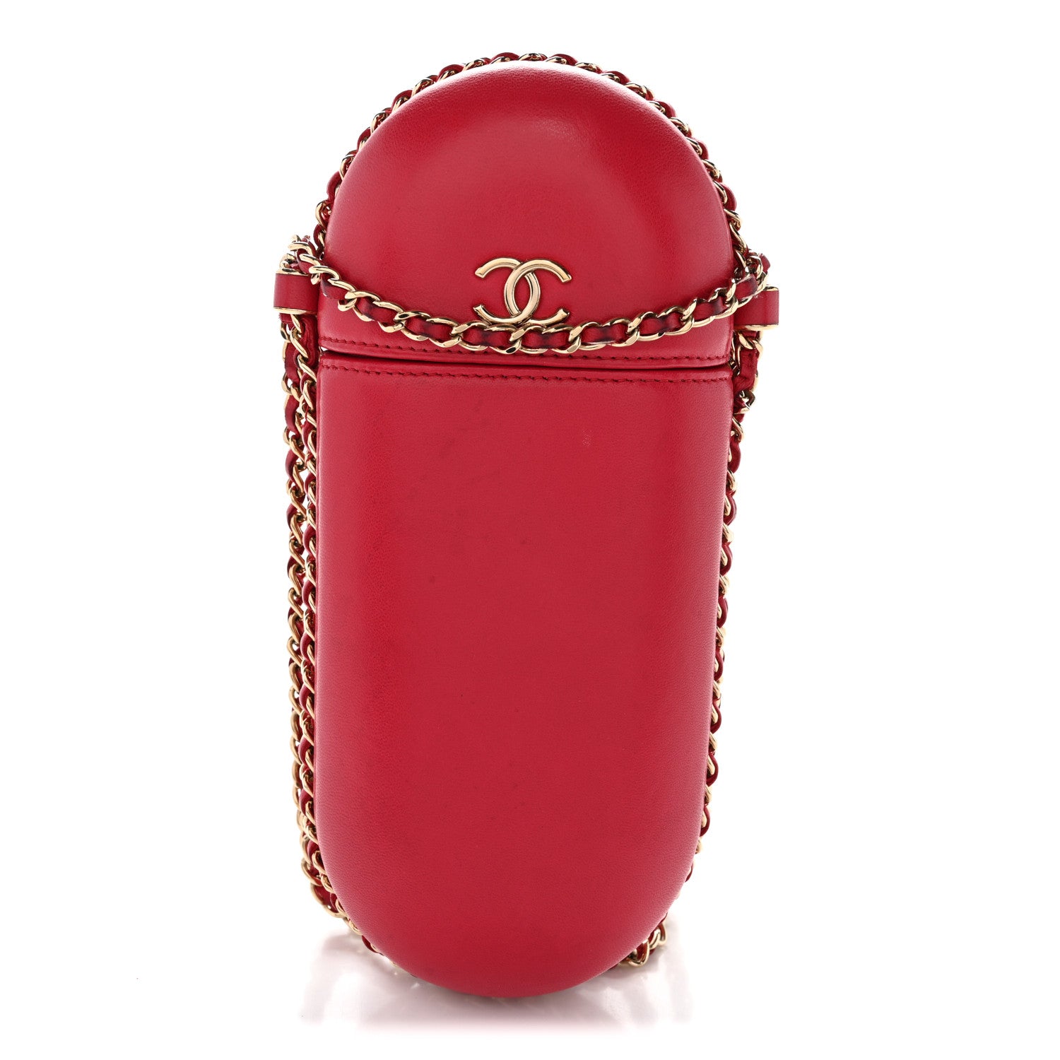 Chanel Lambskin Chain Around Phone Holder Red 1 of 10