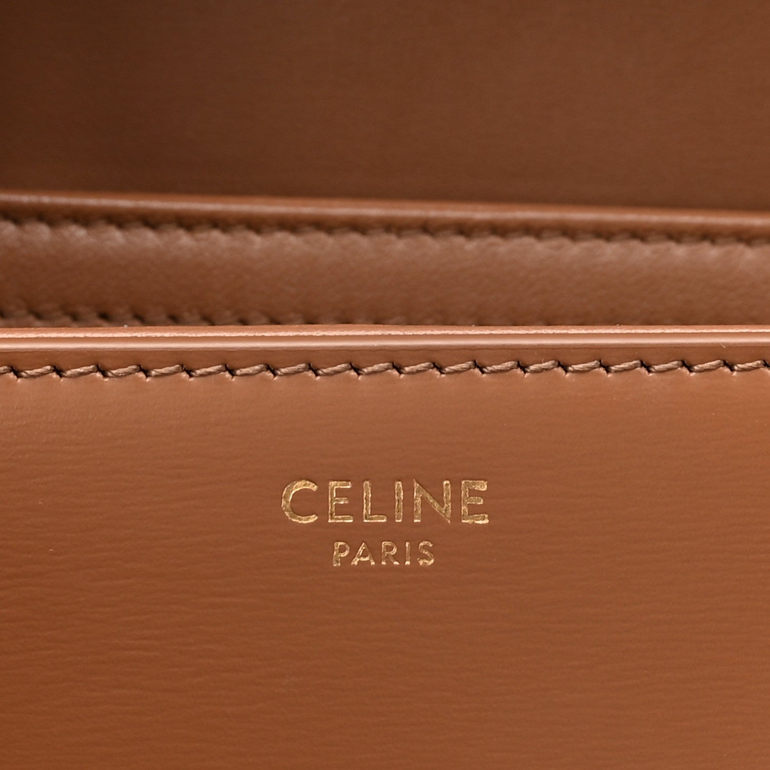 Celine Shiny Calfskin Teen Triomphe Bronze 6 of 9