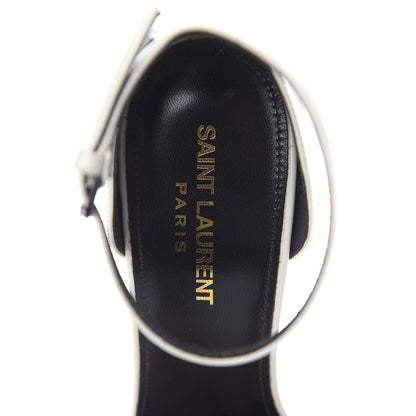 Saint Laurent Patent Calfskin Opyum Sandals 38 Neutro 7 of 8