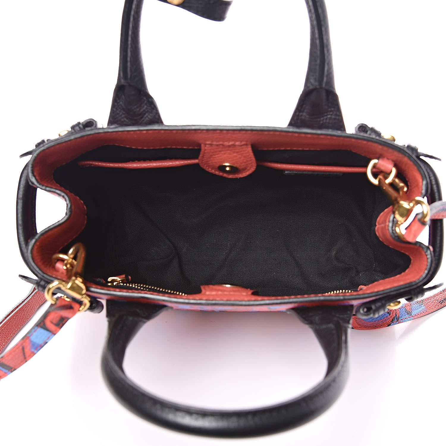 Burberry Grainy Calfskin Graffiti Print Small Banner Tote Black 5 of 11