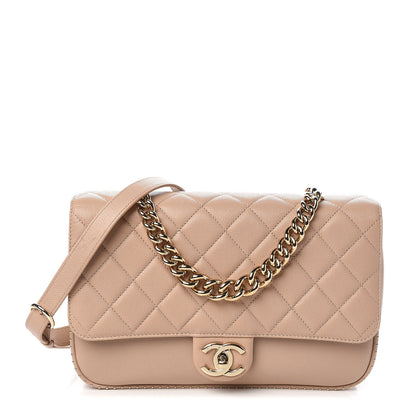 Chanel Caviar Quilted Large Studded Flap Beige 1 of 11