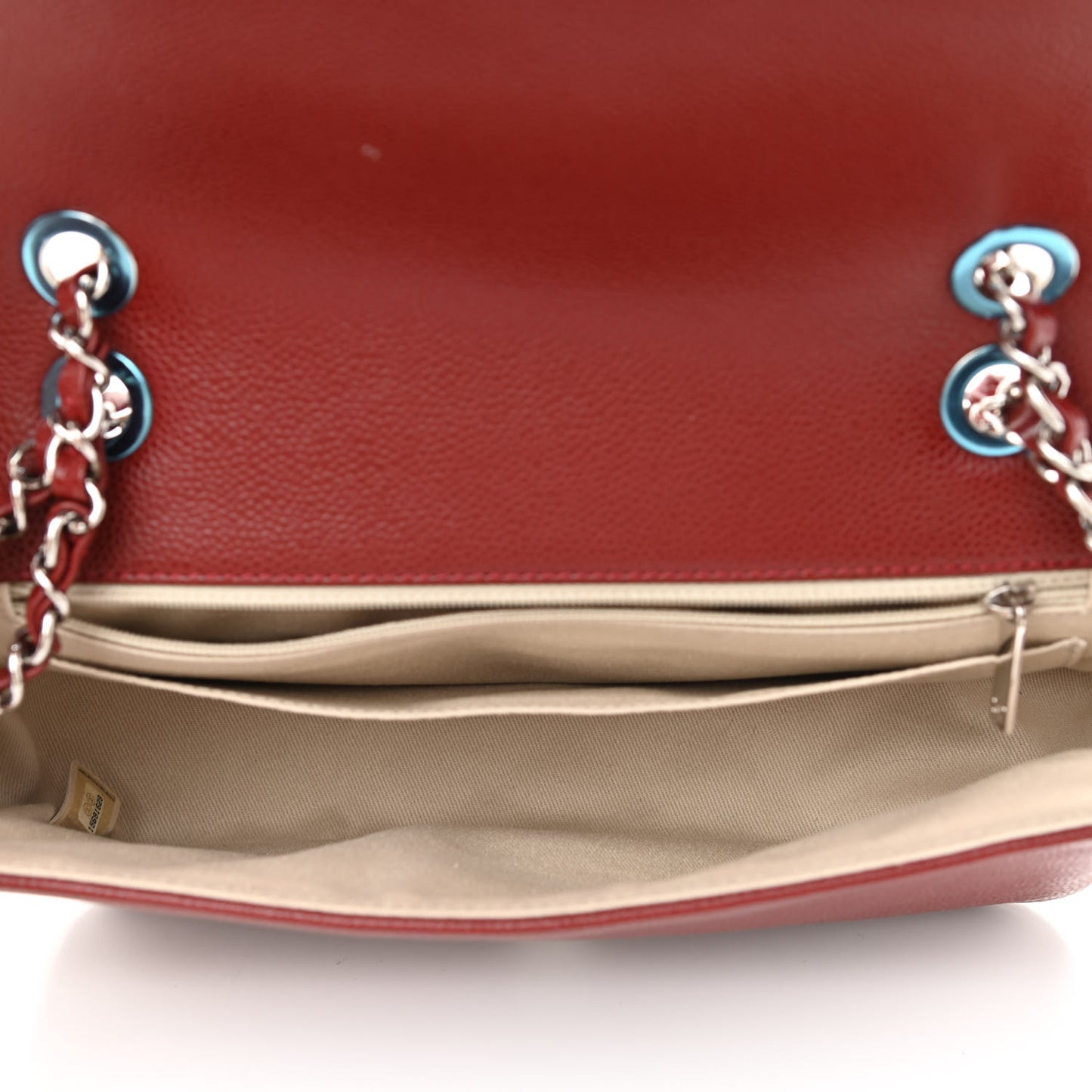 Caviar Medium Timeless CC Flap Dark Red