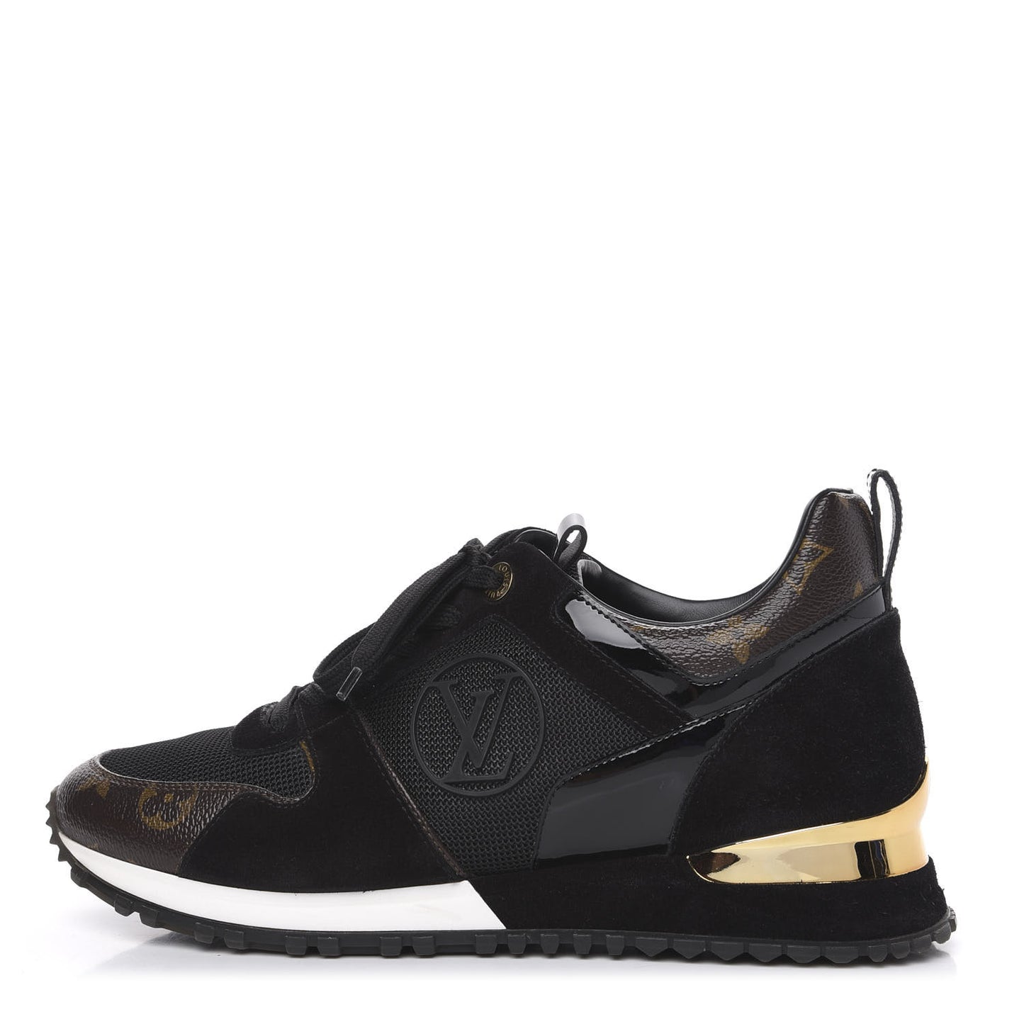 Suede Monogram Run Away Sneakers 39 Black