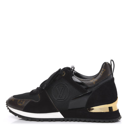 Louis Vuitton Suede Monogram Run Away Sneakers 39 Black 1 of 8