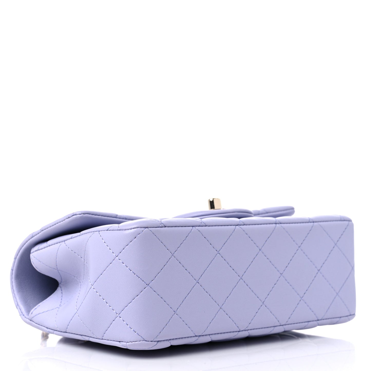 Lambskin Quilted Mini Top Handle Rectangular Flap Light Purple