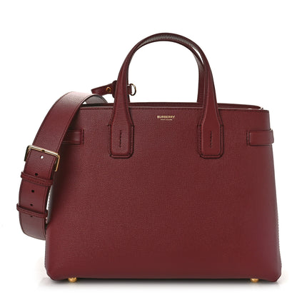 Burberry Grainy Calfskin House Check Small Banner Tote Mahogany Red 1 of 8