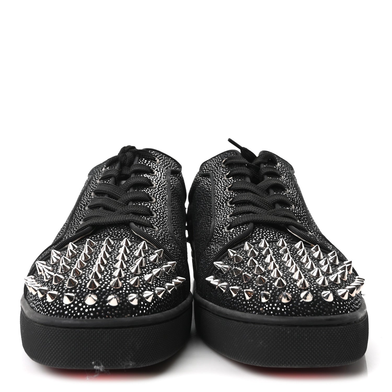 Christian Louboutin Calfskin Mens Louis Junior Spikes Orlato Flat Sneakers 45.5 Black Version Multi 3 of 10