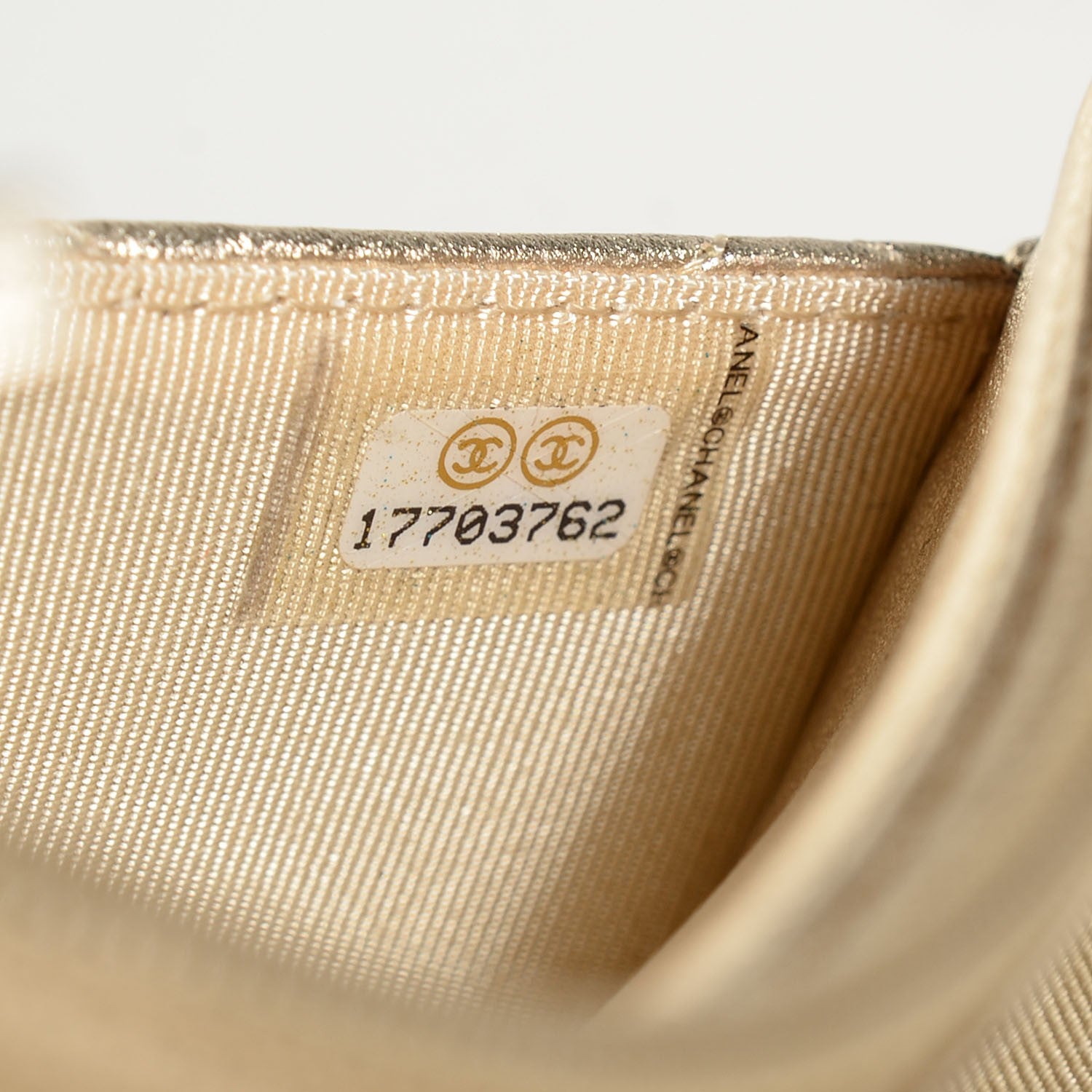 Chanel Metallic Lambskin Wallet On Chain WOC Gold 9 of 9