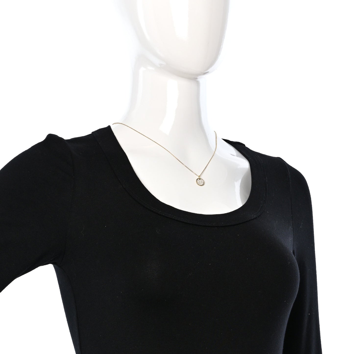 18K Yellow Gold Diamond Cable Collectibles Pave Charm Pendant Necklace