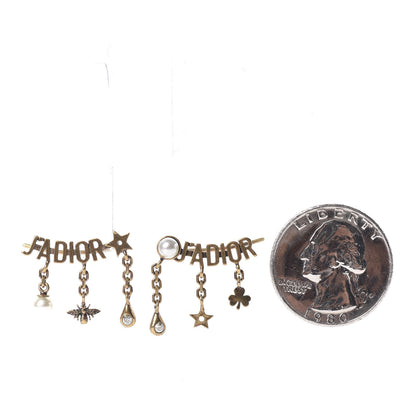 Christian Dior Pearl Crystal J'Adior Earrings Aged Gold 2 of 3