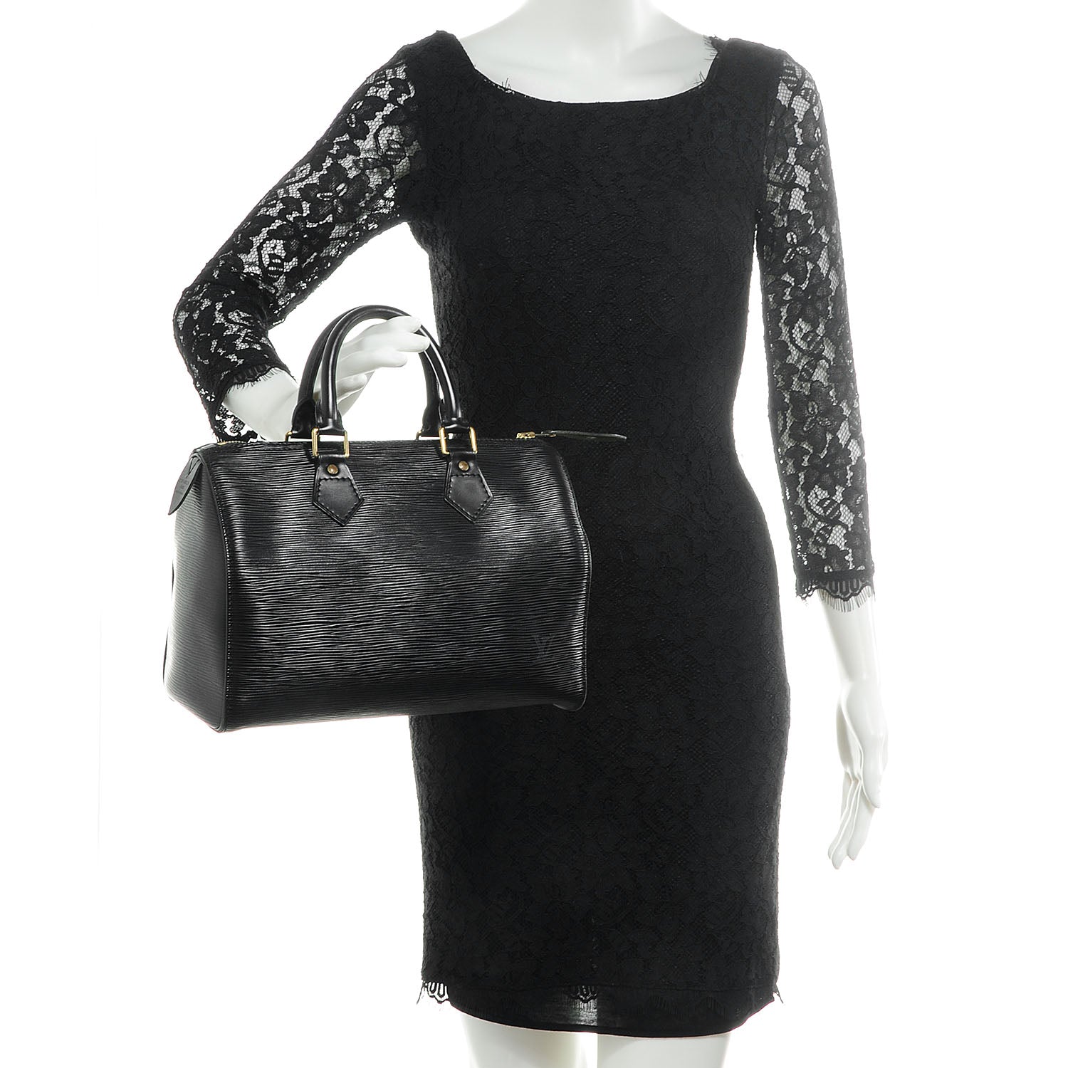 Louis Vuitton Epi Speedy 25 Black 2 of 8
