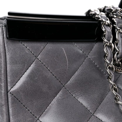 Chanel Glazed Calfskin Quilted Large CC Delivery Tote Grey 13 of 18