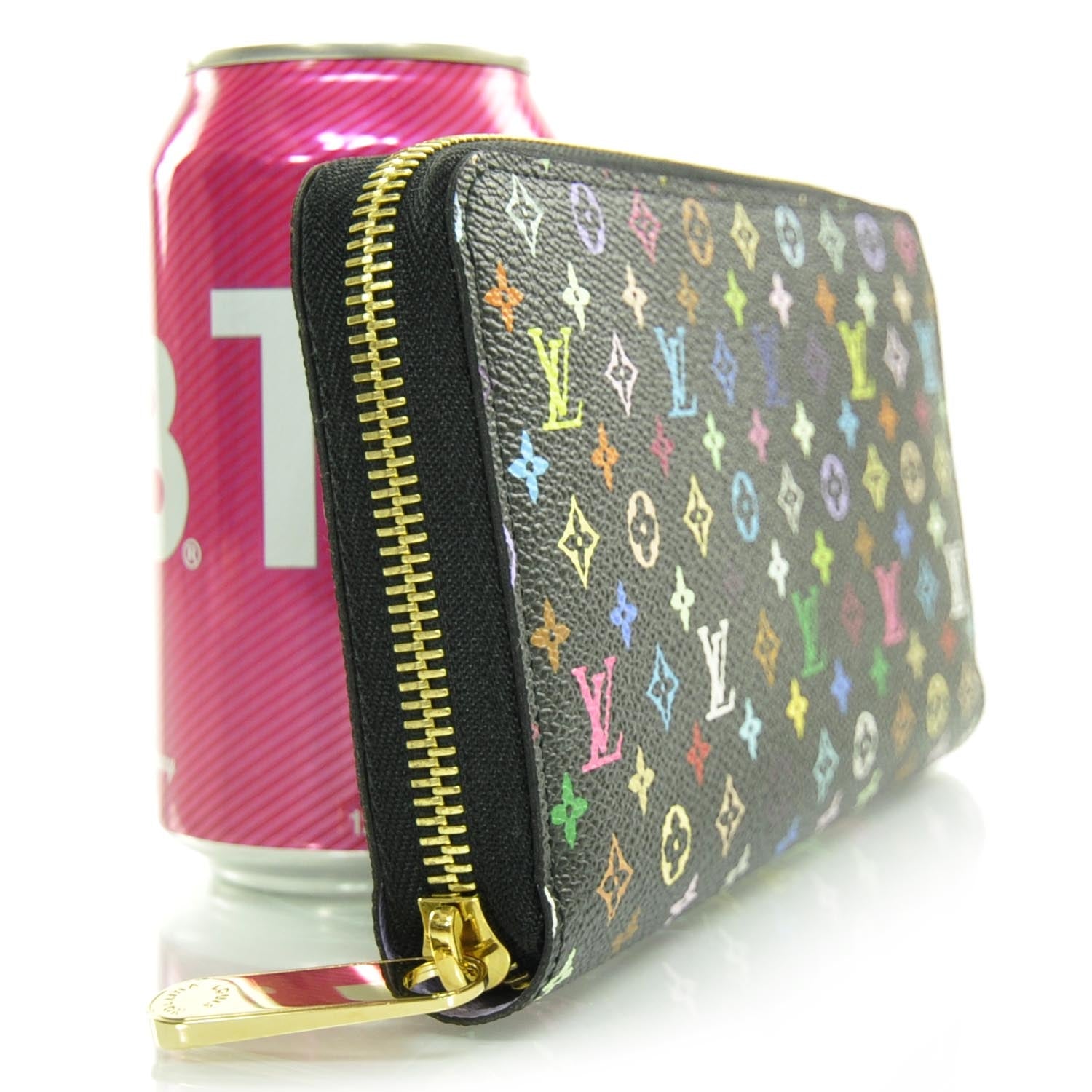 Louis Vuitton Monogram Multicolor Zippy Wallet Black Violet 3 of 7