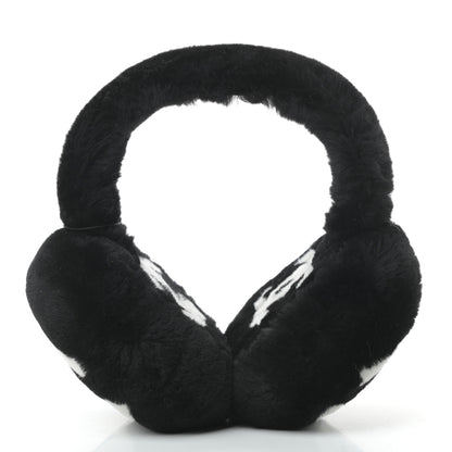 Chanel Shearling CC Ear Muffs Black White 4 of 4