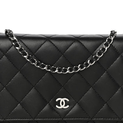 Chanel Lambskin Quilted Wallet On Chain WOC Black 9 of 31
