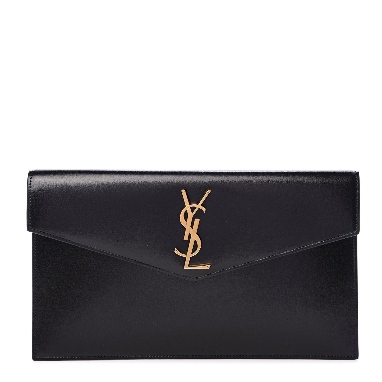 Smooth Shiny Calfskin Monogram Uptown Pouch Black