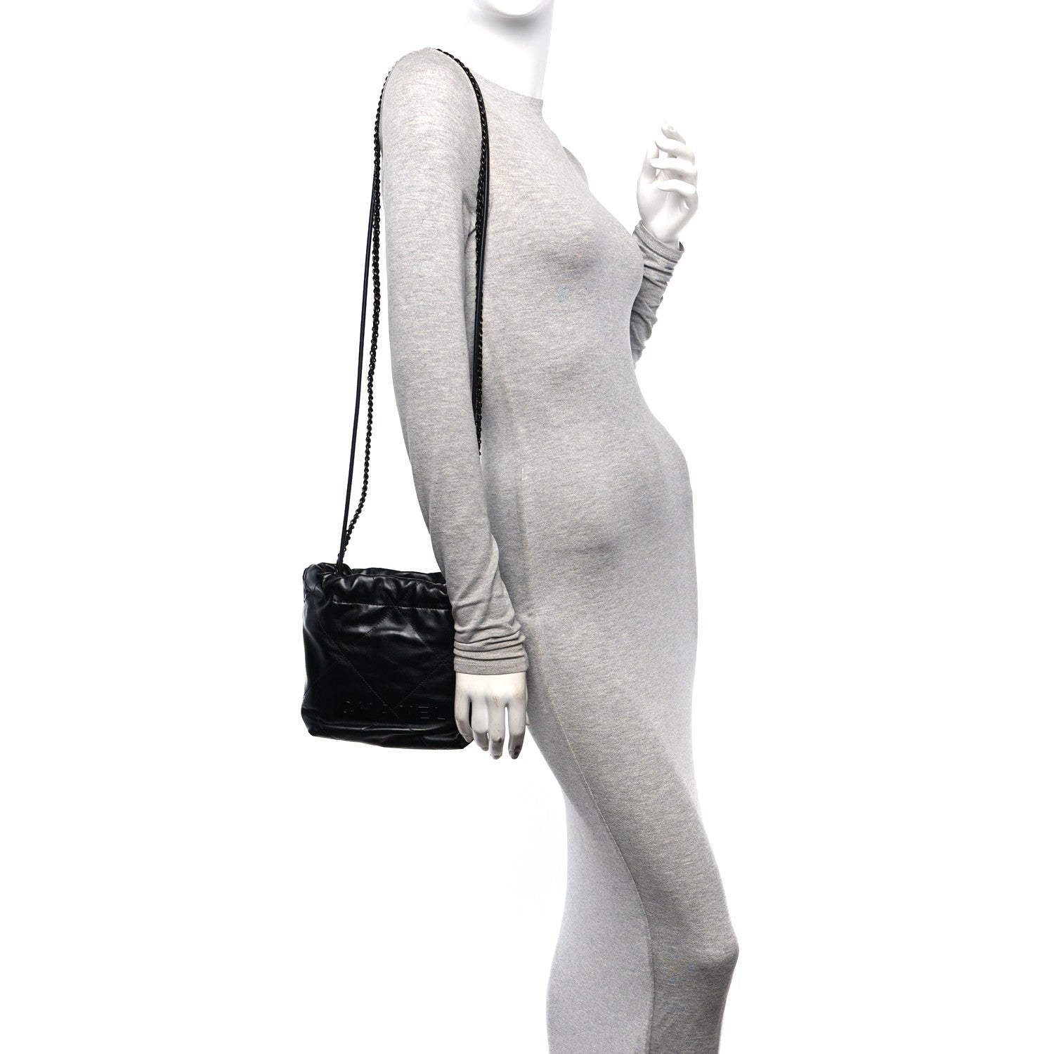 Chanel Shiny Calfskin Quilted Mini Chanel 22 So Black 1604795