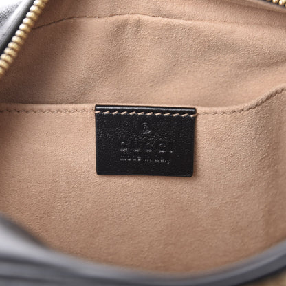 Gucci Monogram Matelasse Diagonal Small GG Marmont Chain Shoulder Bag Beige Black 6 of 10